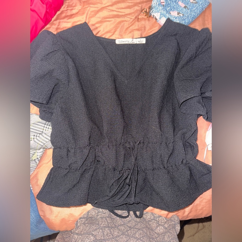Liberty Love Black Puff Sleeve Blouse